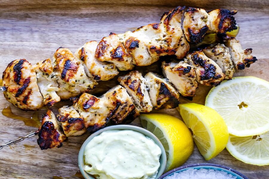 St. Lucifer Greek Marinated Chicken Kabobs