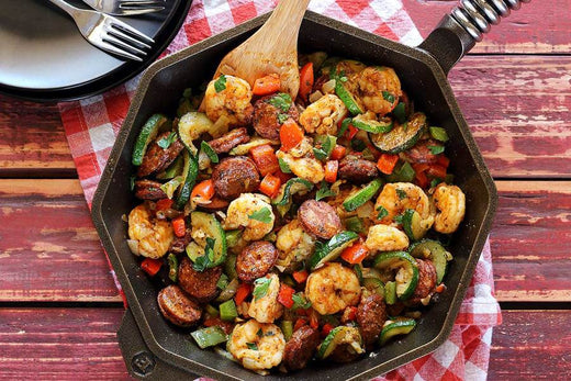 St. Lucifer Corn, Shrimp & Sausage Skillet